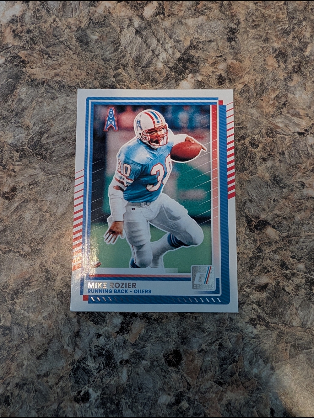Panini Mike Rozier Houston Oilers Card - Light Blue & White